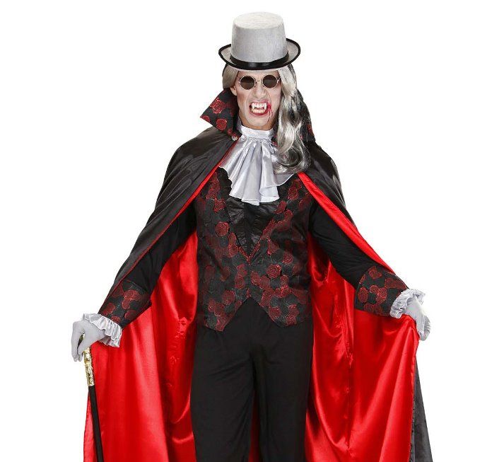 Costume Da Vampiro Per Ragazze Halloween | Abito Vintage Con Collo Marrone E Collana | 100% Poliestere | Taglie Da 5 A 14 Anni